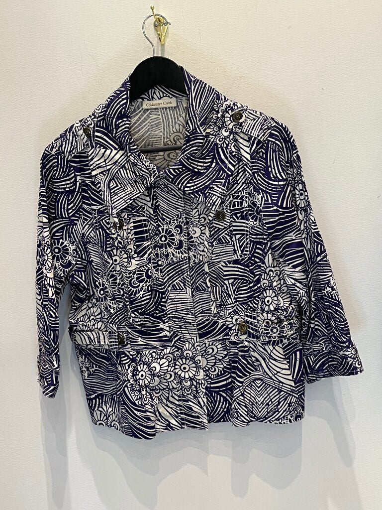 NWT Cotton Abstract Flower Print Jacket