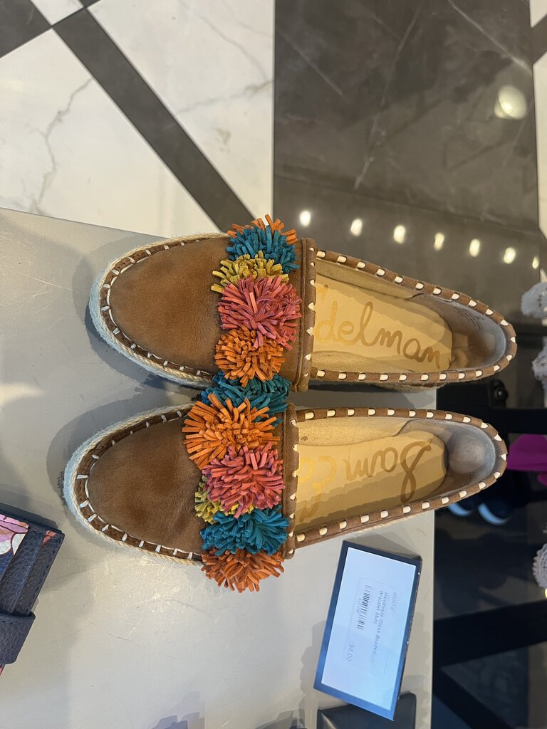(5) Leather Moccasins w/Pom Poms