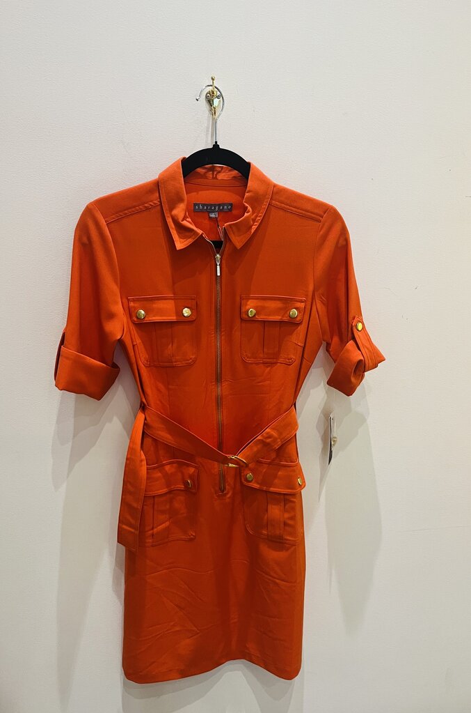 (4) NWT 3/4 Length Roll-Tab Sleeve Zip Front, 4 Pocket Belted Utility Shirt Dress