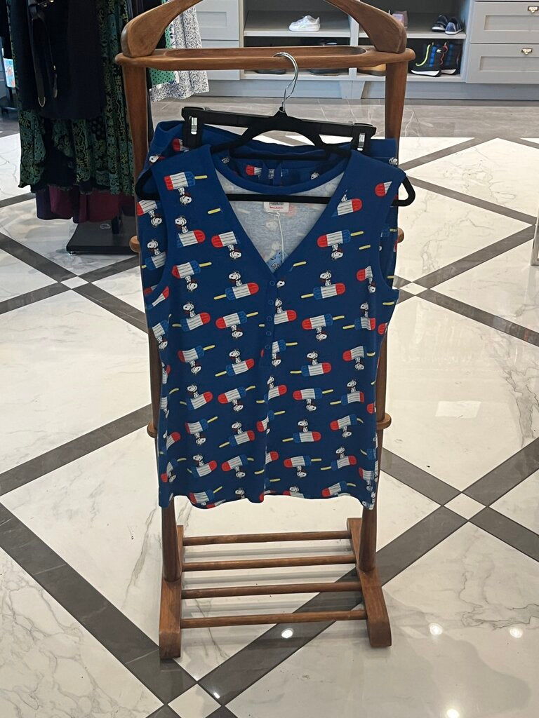 (L) 2-Piece Pajama Set w/Snoopy and Popsicles