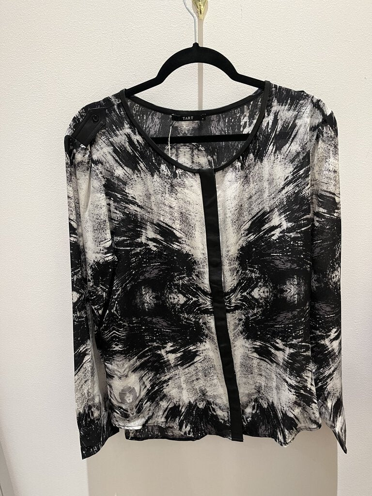 100% Silk Abstract Print Top