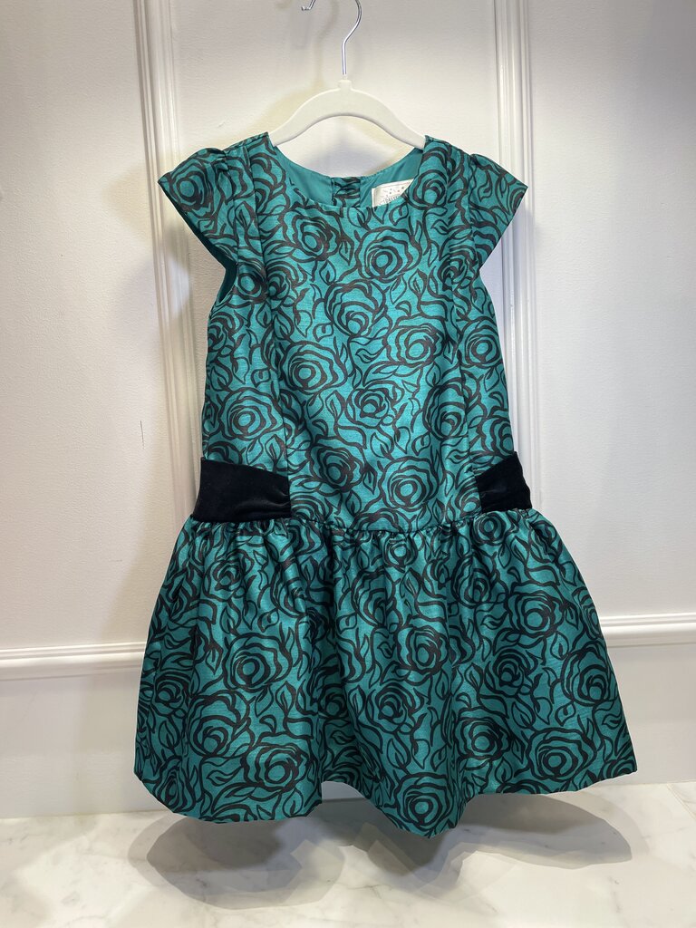 (4T) Cap Sleeve Party Dress w. Roses