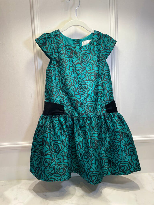 (4T) Cap Sleeve Party Dress w. Roses