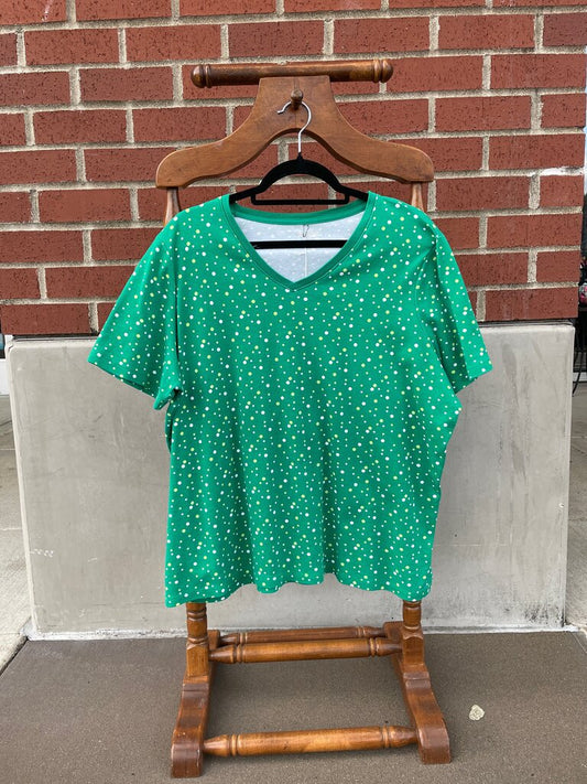 (XXL) Polka Dot V-Neck T-Shirt