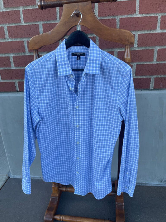 (L) Men's Plaid Dress Shirt