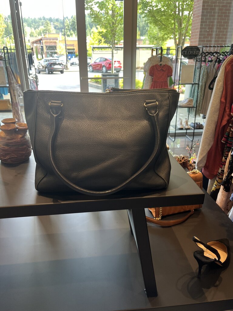 Pebble Leather Zip Top, Double Handle Satchel Bag