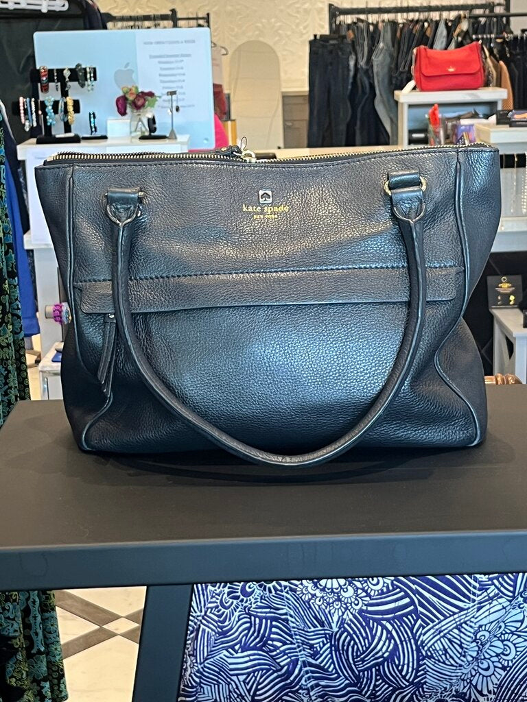 Pebble Leather Zip Top, Double Handle Satchel Bag