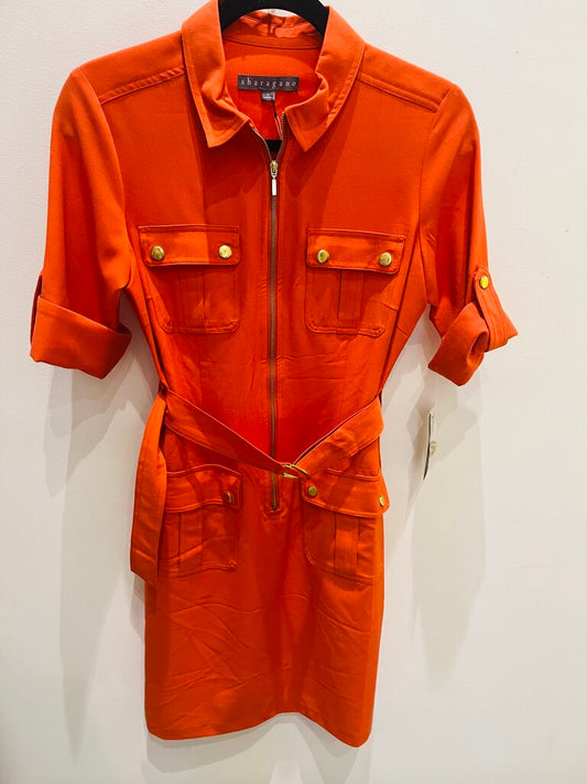 (4) NWT 3/4 Length Roll-Tab Sleeve Zip Front, 4 Pocket Belted Utility Shirt Dress