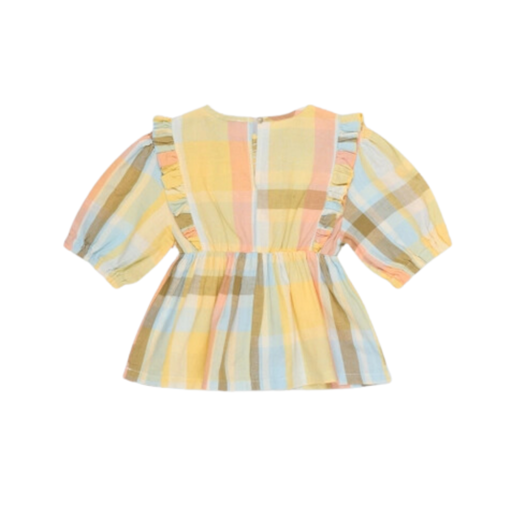 (14) Roberta Blouse (Plaid w. Smocking